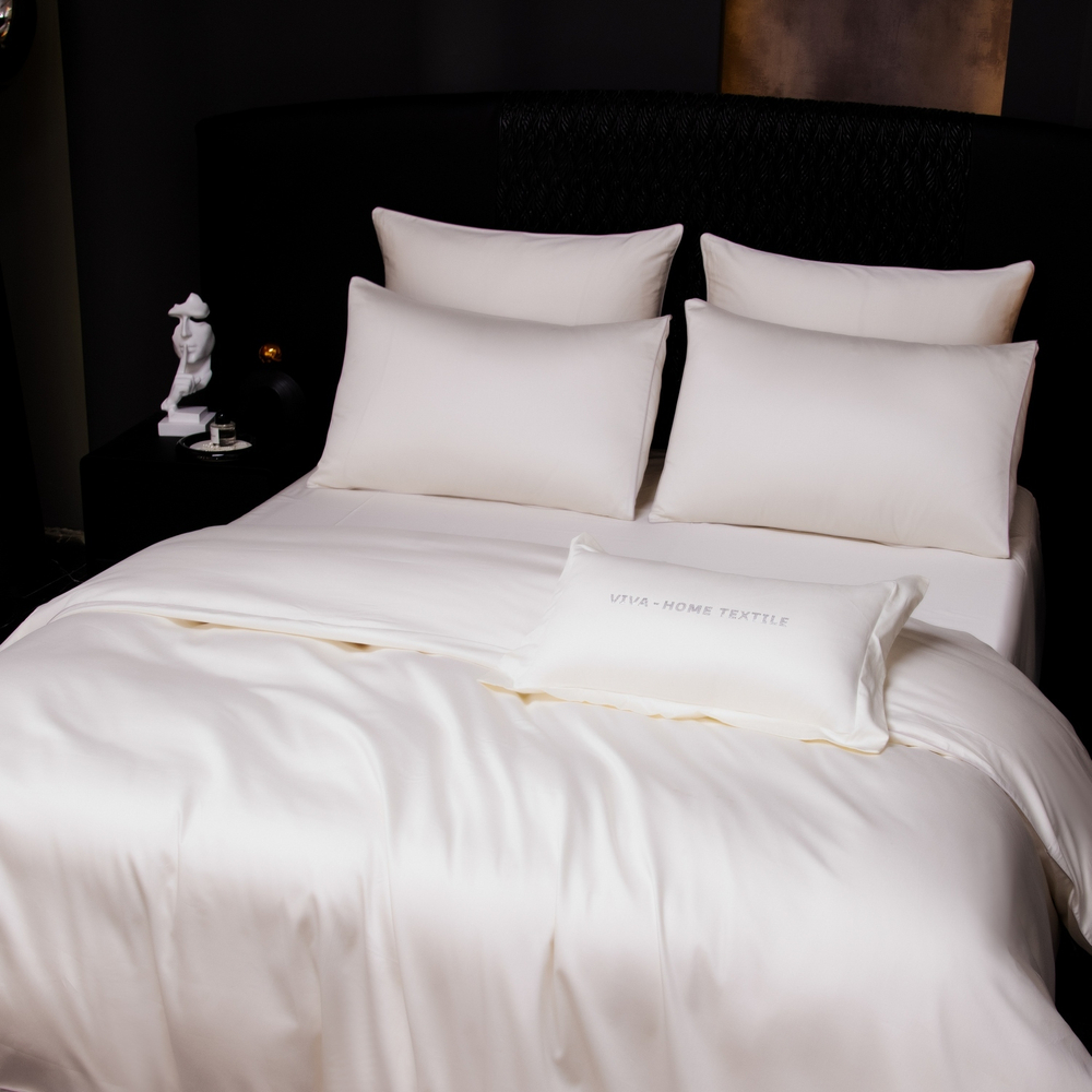 КПБ Однотонный Сатин Премиум на резинке OCPR005, Евро, 4 наволочки, простынь 180*200*30