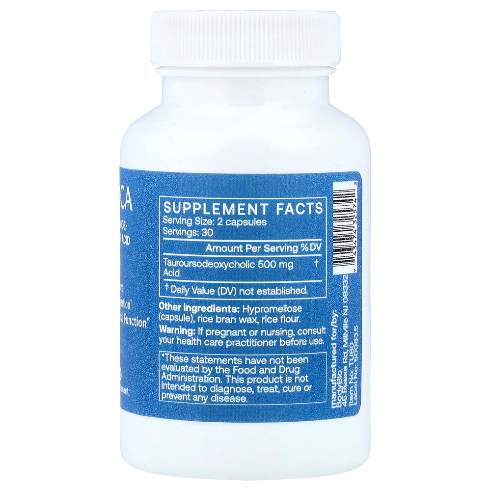 BodyBio, TUDCA, 60 капсул (250 мг в 1 капсуле)