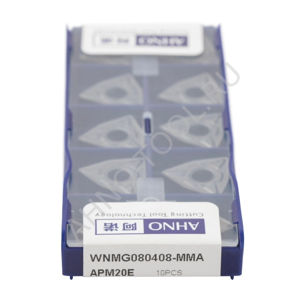 Пластина твердосплавная ISO WNMG080408-MMA APM20E AHNO  по нерж.стали,  получистовая