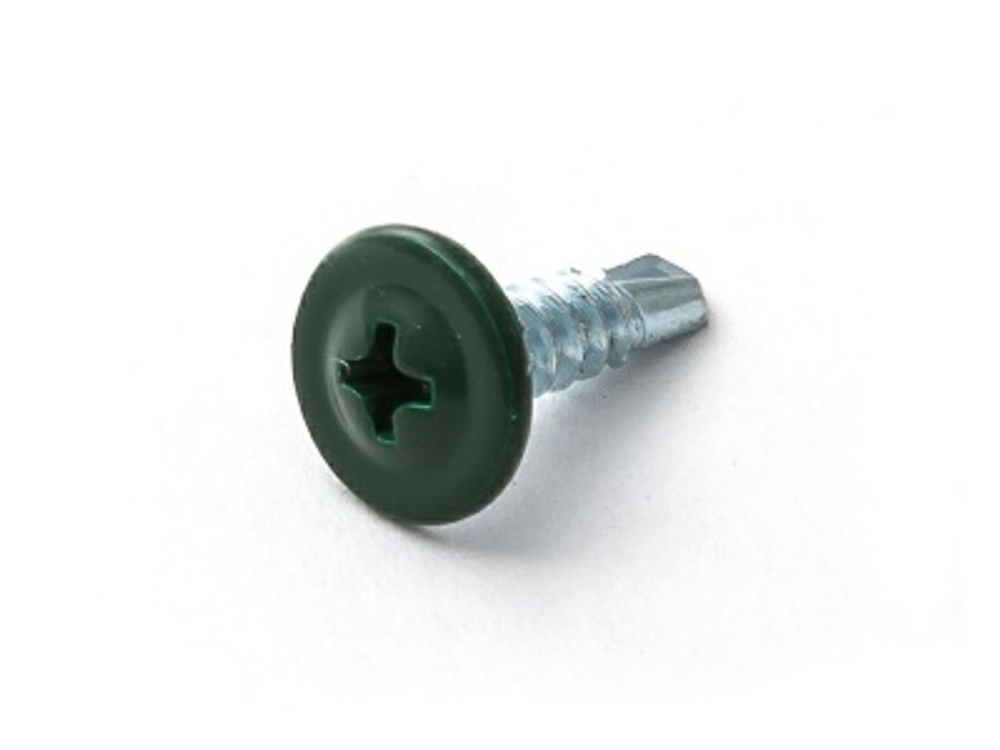 Саморез п/ш зеленый мох 4,2*25 RAL 6005 сверло (230шт/уп)
