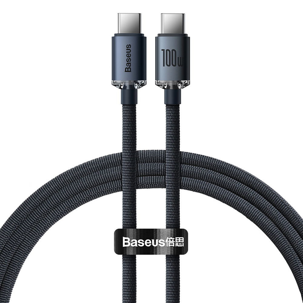 Type-C Кабель Baseus Crystal Shine Series Fast Charging Data Cable Type-C to Type-C 100W 1.2m - Black