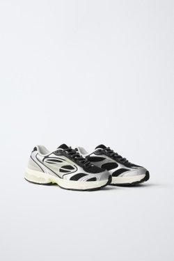 ZARA СПОРТИВНЫЕ КРОССОВКИ ИЗ СЕТЧАТОЙ ТКАНИ, ЧЕРНЫЙ