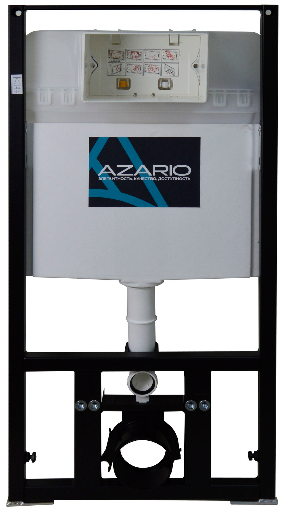 Комплект подвесной безободковый унитаз Azario Teramo AZ-8010-1000+AZ-0052 с микролифтом + система инсталляции без кнопки смыва