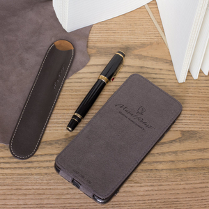 Чехол для iPhone XS Max из натуральной кожи теленка, темно-коричневого цвета