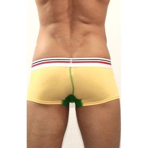Мужские трусы хипсы желтые с зеленой вставкой Diesel Yellow