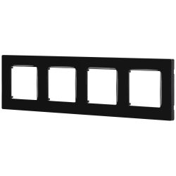 Рамка для розеток и выключателей ЭРА Серия 12 12-5204-06 на 4 поста, Классик, чёрный