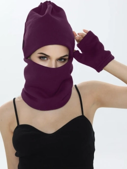 Шапка бини с начесом для хвоста, дред и кос