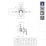 Встраиваемый смеситель для душа на 1 выход ALEXIA 361801SNM чёрный