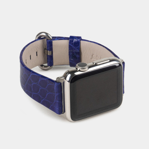 Ремешок для Apple Watch 40/41/42 mm из кожи аллигатора, цвета синего лак