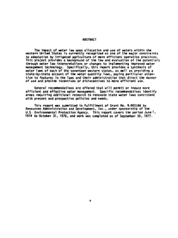 Western water laws and irrigation return flow | G. Radosevich