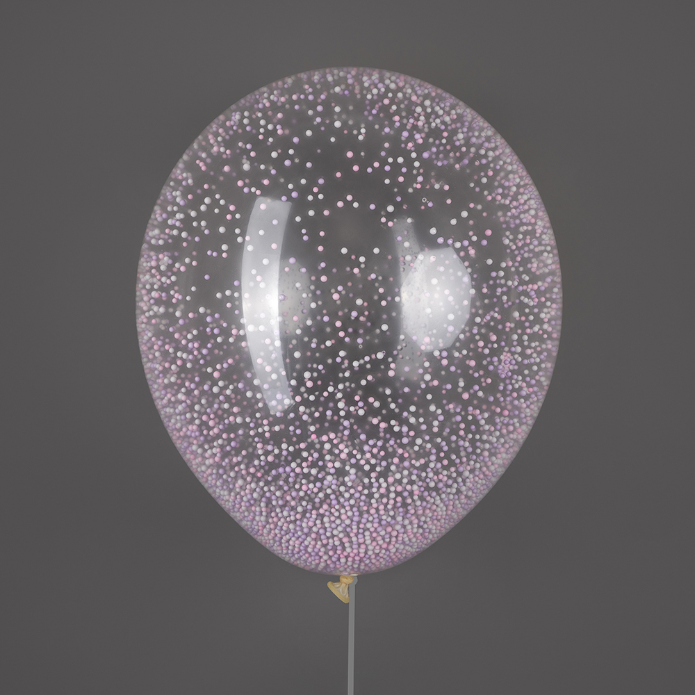 Шар с конфетти пенопласт, Цветной микс, Розовый/Сиреневый, Макарунс 32 см (СГ-17)