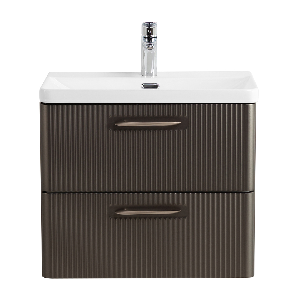 Подвесная тумба с раковиной Belbagno DUE 50 см Оружейная сталь DUE-500-2C-SO-GM-P + BB-8076-3-50