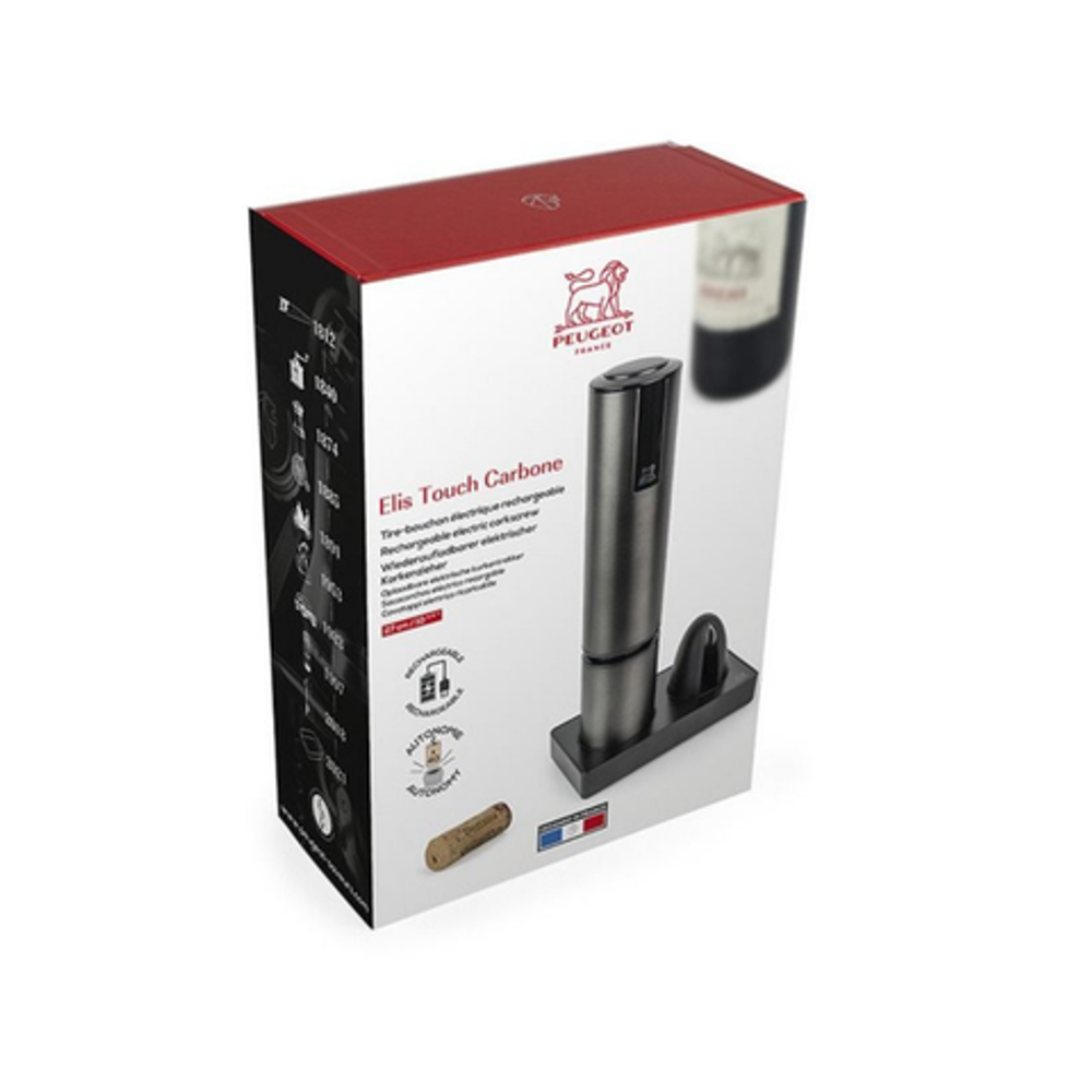 Elis Touch - Штопор электрический темно-серый; нерж. сталь + обрезатель фольги в подарочной упаковке