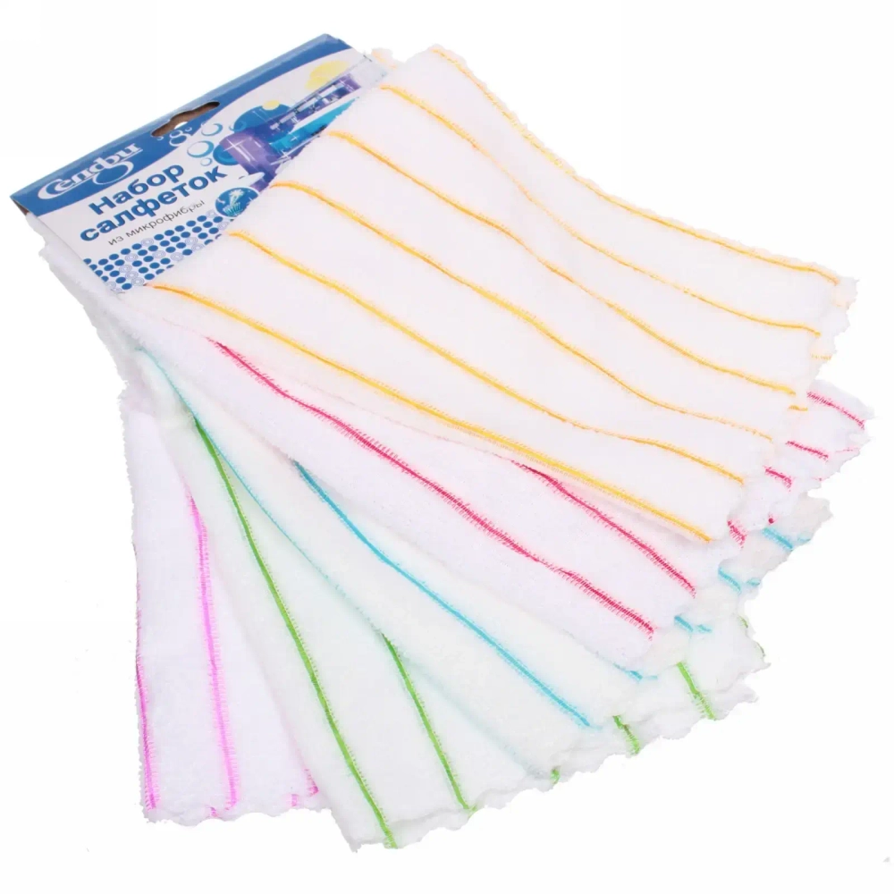 Набор салфеток для уборки Селфи 30*30 (5шт.) Полоски