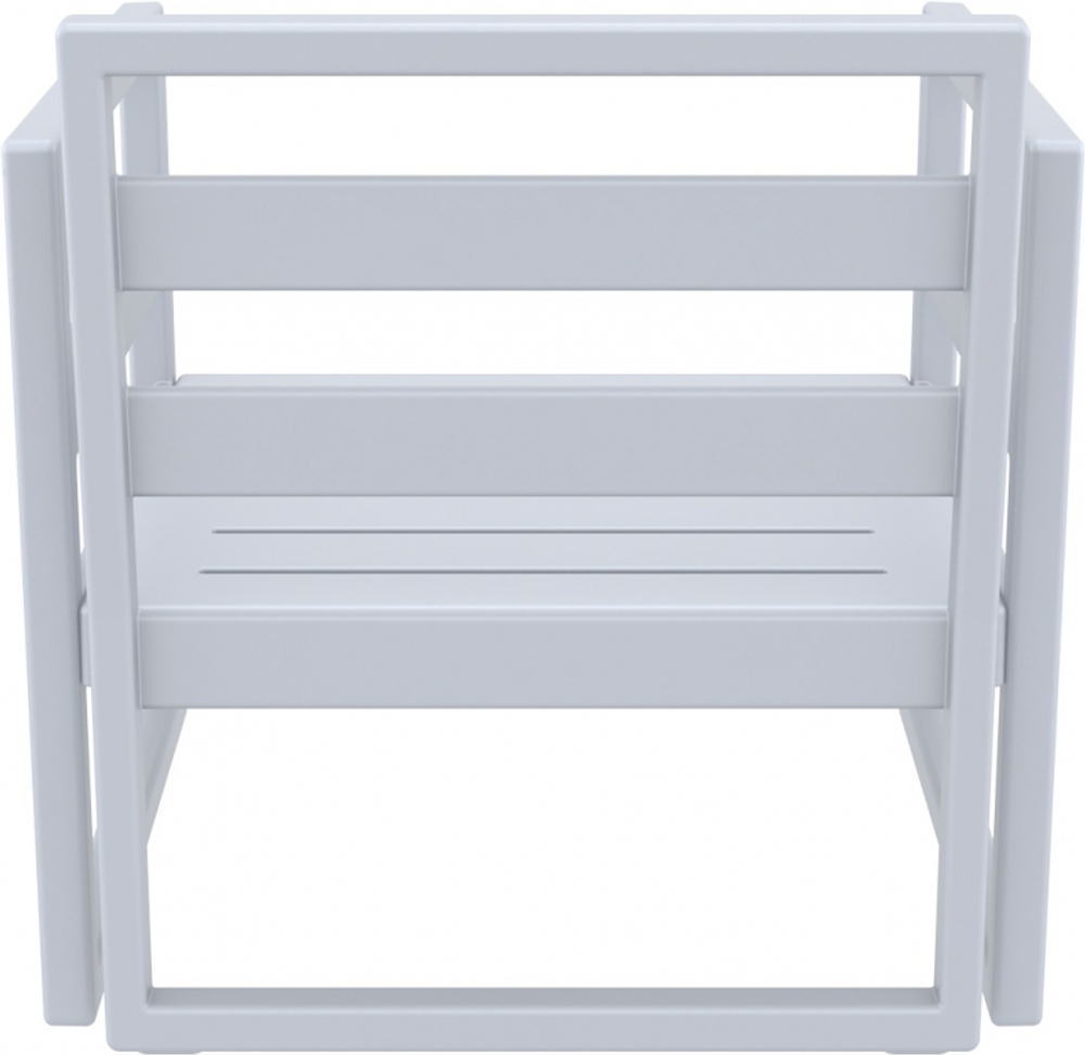 Кресло пластиковое с подушками Siesta Contract Mykonos, серебристый, бежевый