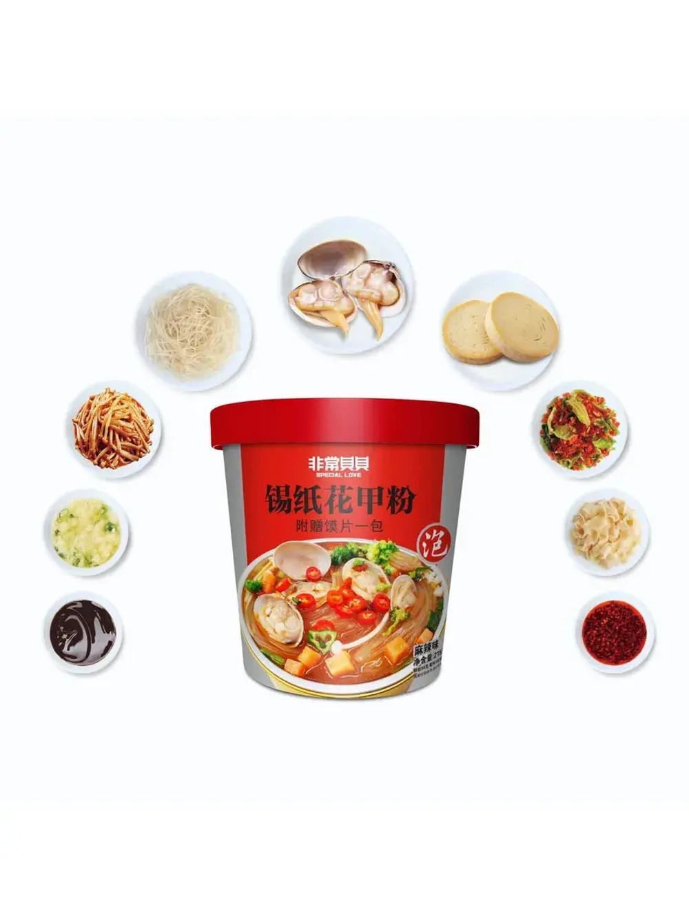 Фунчоза с овощами и моллюсками ассорти вкусов 3 шт