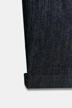 ZARA БРЮКИ ЧИНОС С ОТВОРОТАМИ, ИНДИГО