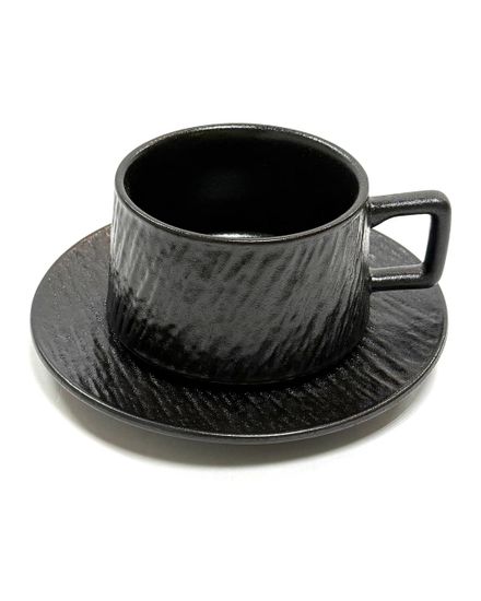 Чайная пара , узор "Неровности " черные