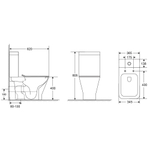 AQM1006 Унитаз напольный Rimless c сиденьем SoftClose, горизонт. выпуск, open back, 610x340x415мм