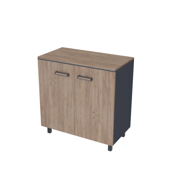 Шкаф для документов низкий закрытый PREGO 850х450х915 П.СН+Т-1+ФН+П.О Дуб Крафт табачный/Антрацит
