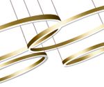 Люстра Тор матовое золото w150*100 (d40+60+80+100) h150 Led 168W (3000K) диммируемый с пультом ДУ