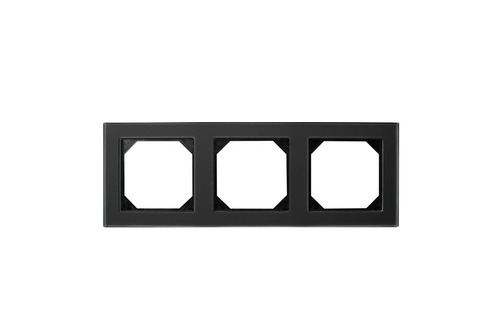 Рамка Трехместная Стекло Черное (Универсальный Монтаж) LIREGUS EPSILON