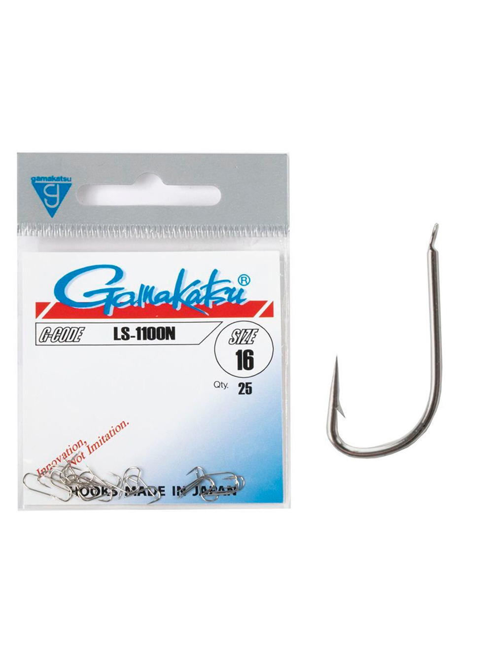 Крючки Gamakatsu LS-1100N HOOKS NICKEL размер 12 (упк.25шт.)