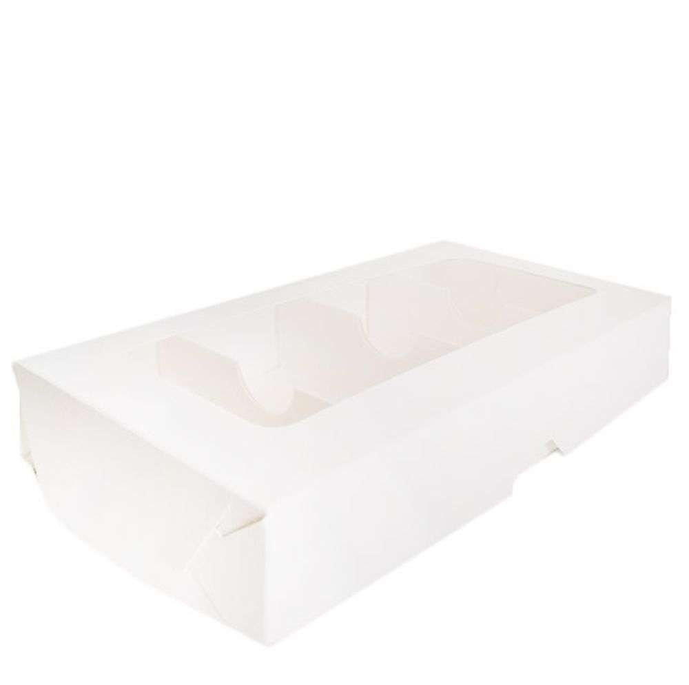 Коробка для дегустационных наборов тортов/пирожных 250*130*40 мм (4) белая NEW