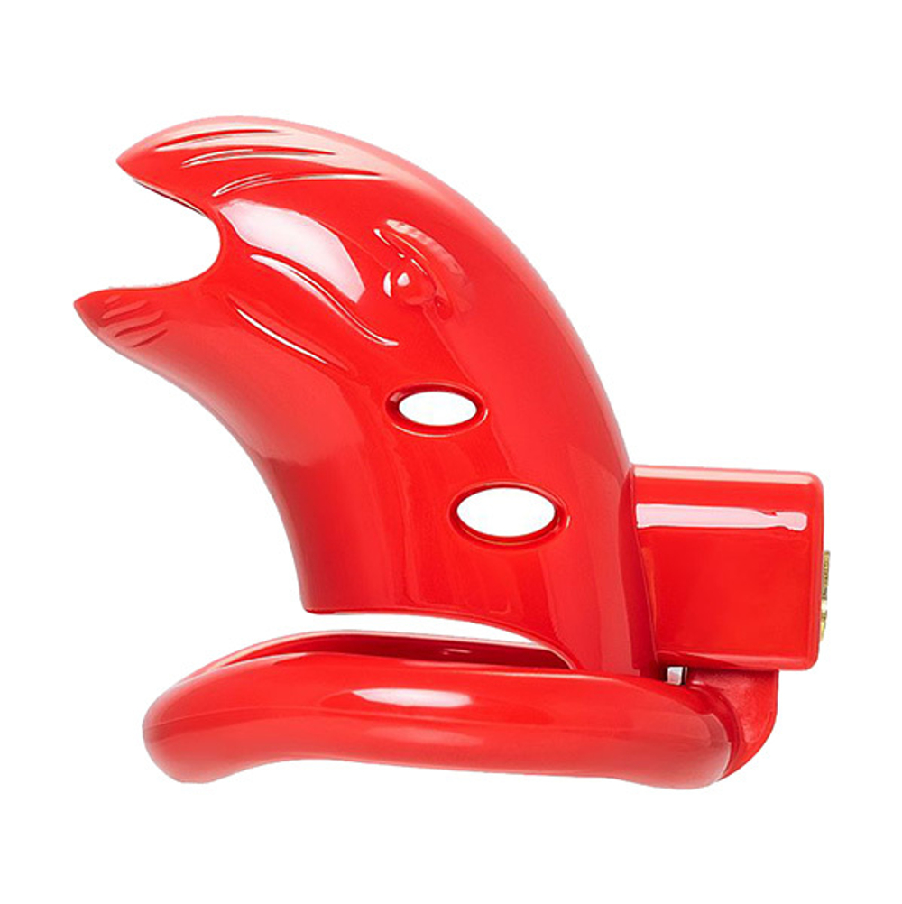 Красный мужской пояс верности 10см из пластика ToyFa Black&Red 901411-9