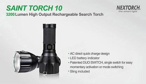 Фонарь Nextorch SAINT TORCH 10 поисковый, 3200 люмен