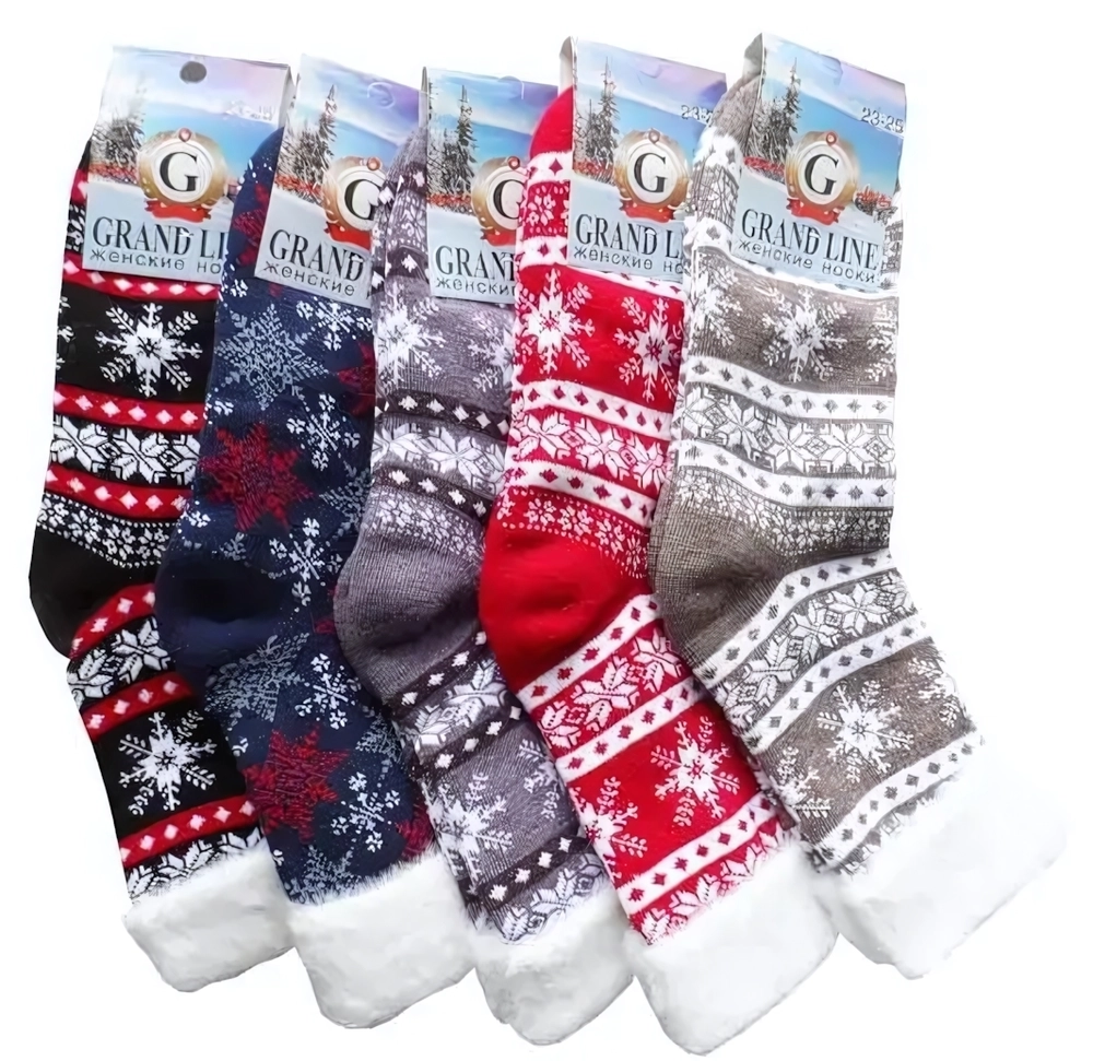 Носки женские тёплые GRAND LINE Скандинавия, р. 25