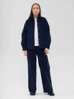 Рубашка FOS Микровельвет Женская Синяя