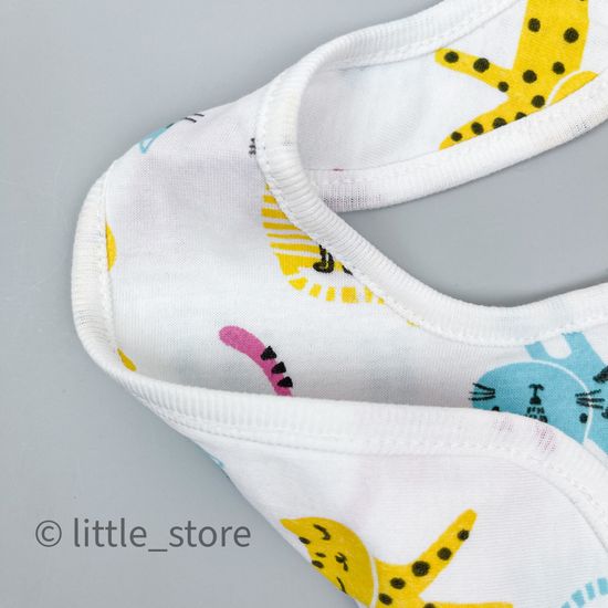 Нагрудник хлопковый "Цветные котята" на сахаре