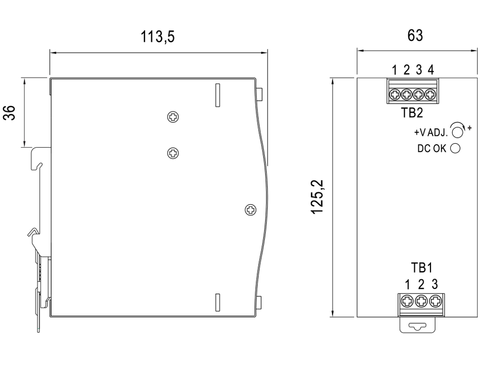 Источник питания NDR-240-12, на выходе 12 В DC, 20 А, 240 Вт. Входное  85-264 В AC (120-370 В DC)