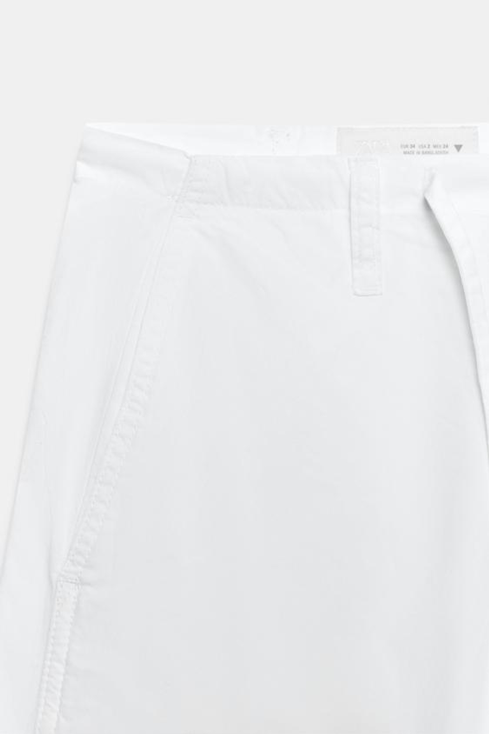 ZARA ШИРОКИЕ БРЮКИ НА ШНУРКАХ, БЕЛЫЙ