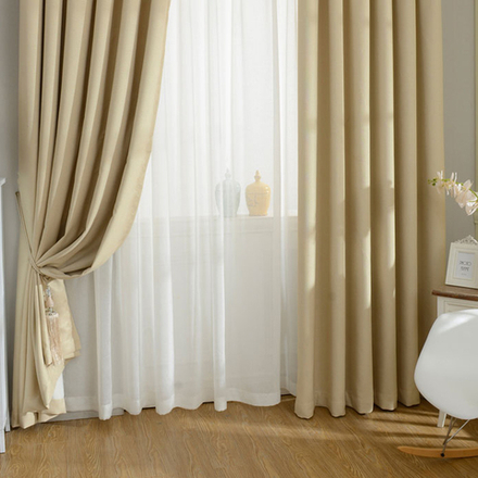 Штора 75% блэкаут рогожка шампань 200 х 270 см. В комплекте - 1 шт. AO/91-5