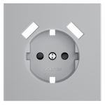 Накладка для розетки с заземлением и защитными шторками, с USB A+A, S70 (серый)