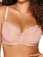 Бюстгальтер plus size с чашками на косточках и боковыми поддержками (Размер: 95H) (Цвет: темно-синий)