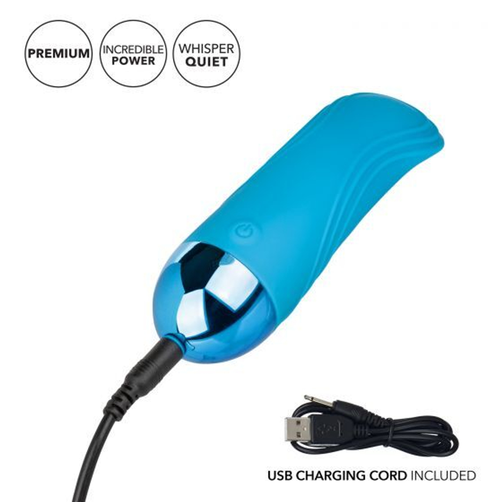 Голубой мини-вибратор Tremble Tickle - 12,75 см. (Цвет: голубой)