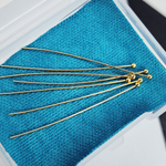 Пины позолота, 50×0.5мм, мягкие, с шариком, цена за набор 10 шт