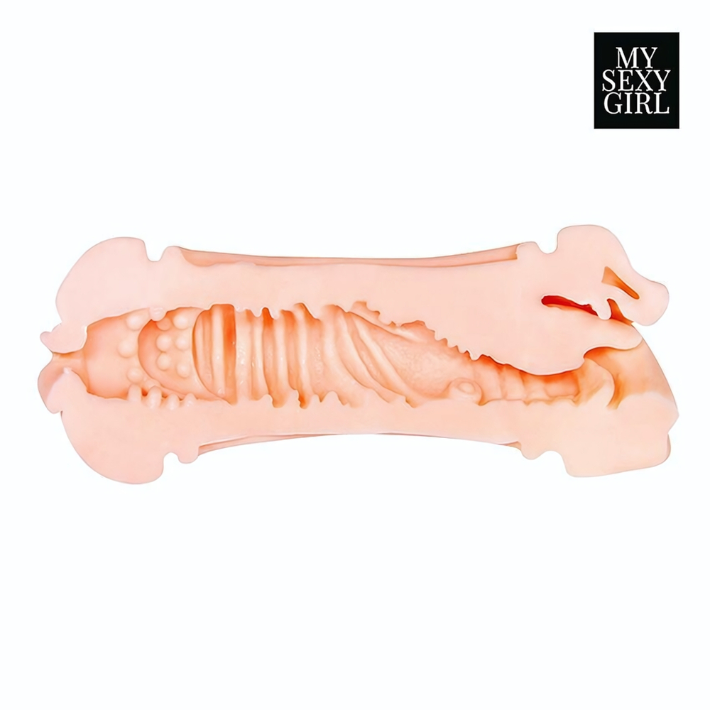 Двусторонний мастурбатор - ротик и вагина (Цвет: телесный)