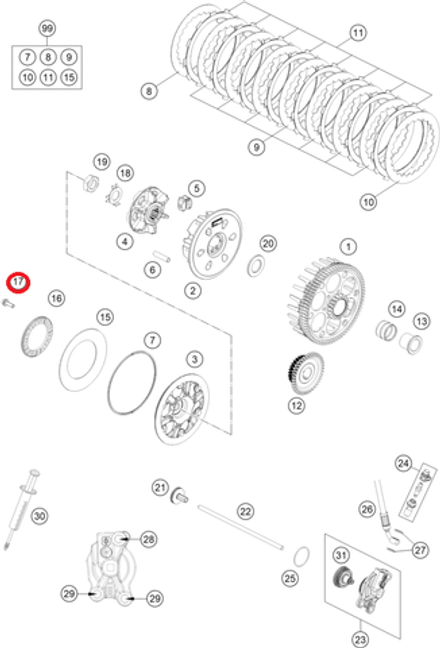 Болт KTM, HQV, GASGAS M5X16 TX30