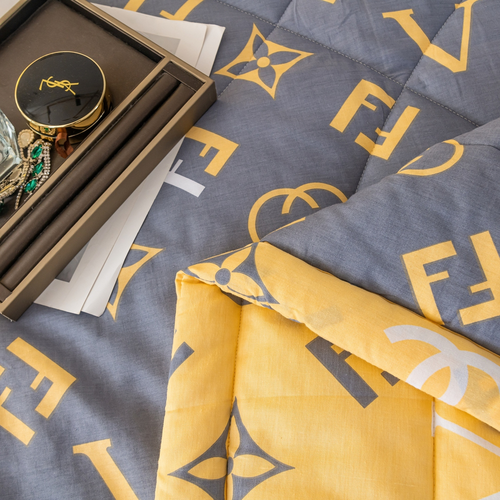 Комплект постельного белья Сатин с Одеялом 100% хлопок 160x80 на резинке OBR125