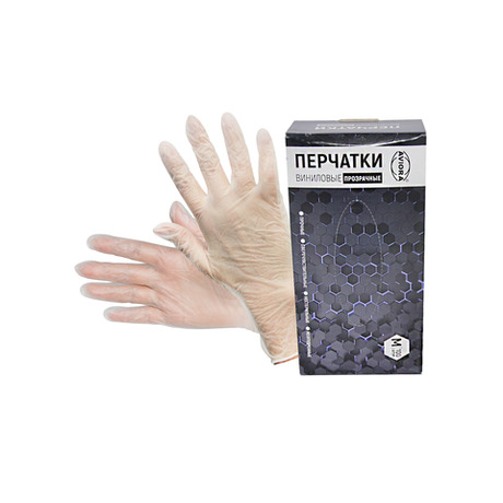Перчатка винил M неопудр AVIORA 100 шт/10