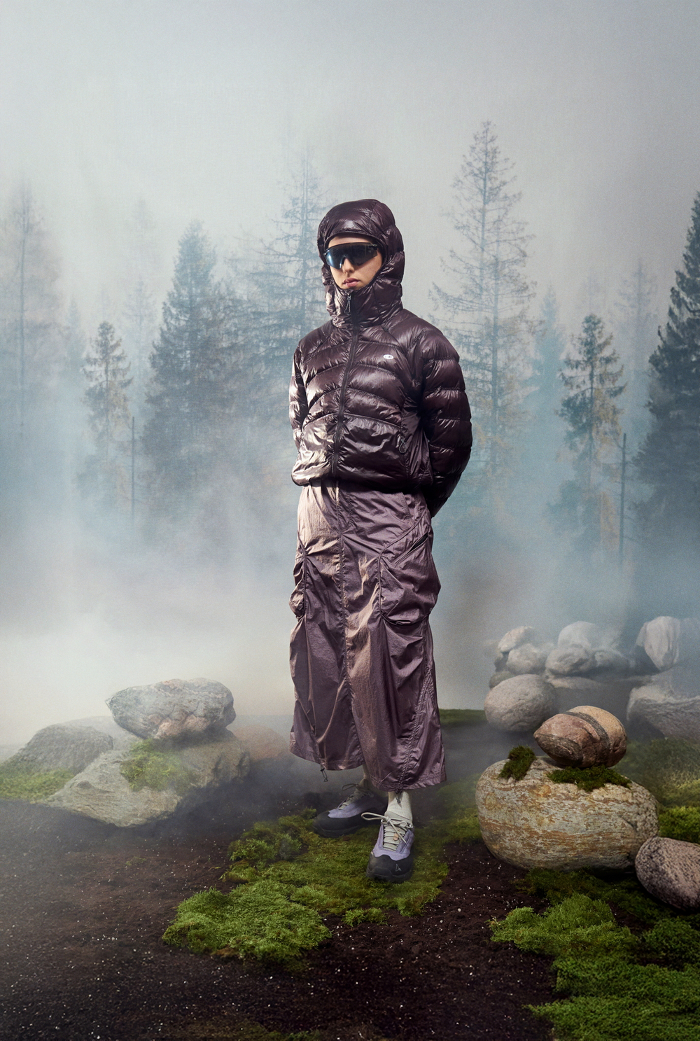 Куртка Nothomme Blue Down Jacket "Gray Purple Red"