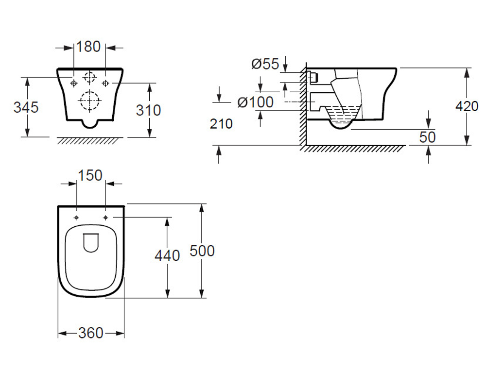 Унитаз Grossman Classic GR-P3012 подвесной