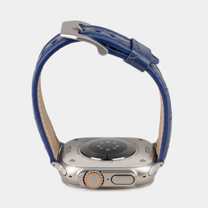 Ремешок для Apple Watch Ultra 49mm из кожи аллигатора, синего цвета