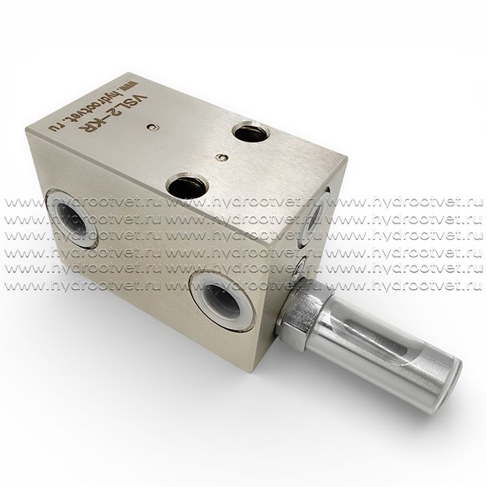 VSL2-KR - Питатель для двухлинейных систем смазки с рабочим давлением 400 бар, количество выходов 2, максимальная доза 5 мл/цикл, с регулятором и индикатором