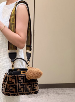 Fendi Peekaboo Mini Sheepskin Fur Bag