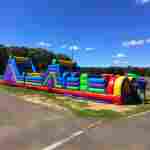 Надувная полоса препятствий для бизнеса «Радужный Драйв», 24×3×4 м